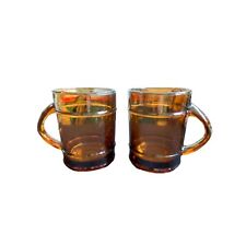 2 Vintage Amber Glass Fire king Coffee , Tea mug picture