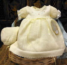 Will'beth Newborn Baby Girl Yellow Knit Dress Bonnet Take-Me-Home NWT Dolls Sz0 picture