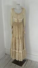 Vintage Gunne Sax Ivory Paisley Victorian Revival Prairie Dress Size 11 picture