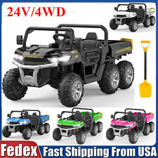 2 Seater 24V 4WD Ride on Dump Truck Car for Kids Electric UTV Toys w/ Dump Bed M picture