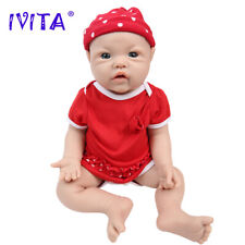 IVITA 17'' Silicone Reborn Baby Girl Doll Lifelike Cute Chubby Baby Kids Toys picture