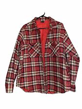 Vintage JC Penny Lightweight Flannel Shirt Mens XL Red Quilt Lined Long Sleeve picture