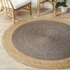 Rug 100% Natural Jute Braided Round Area Rug Farmhouse Rustic Look Floor Carpet picture