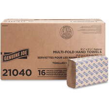 Genuine Joe Multi-Fold Natural Paper Towels, 250 Count, (Pack of 16) picture