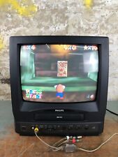PHILIPS 13” CRT Color TV/VCR Combo CCC130AT01 Retro Gaming -  WORKS GREAT picture