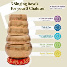 Tibetan singing bowl set-Chakra Healing set of 7-Meditation Sound Therapy Yoga- picture
