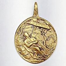Antique Religious Medal St Aloysius Gonzaga & Saint Francis Xavier 18th Century picture