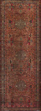 Tribal Geometric Hamedan Runner Rug 4x11 Vintage Hand-knotted Hallway Carpet picture