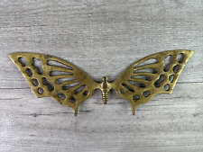 Vtg Unbranded Brass Butterfly Wall Hanging Decor Mid Century Modern Boho 9.75” picture