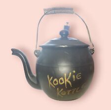 McCoy KOOKIE KETTLE Black Ceramic Tea pot With Wire Handle, USA picture