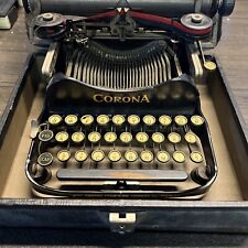 Antique Portable Folding Typewriter Model 3 w/ Folding Hard Case picture