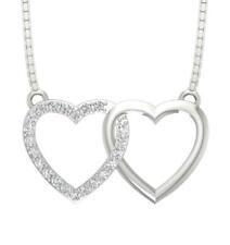 Triple Heart Pendant Necklace I1 G 0.60Ct Natural Diamond White Yellow Rose Gold picture