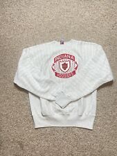 Vintage Indiana University IU Hoosiers Sweatshirt Men Large Pinstriped 90s USA picture