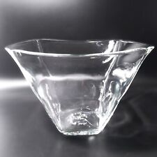 SIMON PEARCE Woodbury Square Clear Glass Bowl Large 12 Inch Wide X 8 Inches Tall picture
