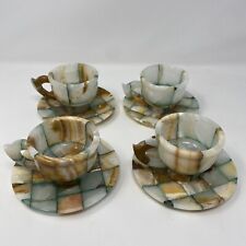 Vintage (4) Marble Teacup and saucer Set Beautiful picture