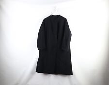 Vtg 30s 40s Rockabilly Women L Distressed Wool Big Button Trench Coat Jacket USA picture
