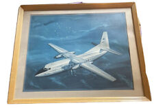 Vintage Fokker F-27 Friendship Aviation Poster Print 1961 Framed Plane Flying picture