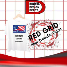 HEAT TRANSFER PAPER FOR INKJET PRINTING RED GRID 500 sheets LIGHT 8.5 X11 picture