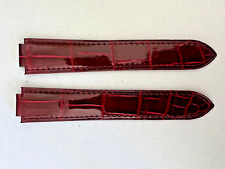 NEW Aligator leather strap deployment Shiny Bordeaux 22/20 fits Cartier Ballon picture