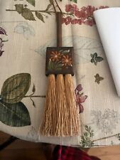primitive antique table broom wisk  picture