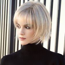 Short Straight Blonde Bob Wig With Bangs for Fashion Women Natural Looking Wig picture