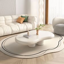 GUYII White Coffee Table Modern Center Table For Living Room With Legs Cloud picture
