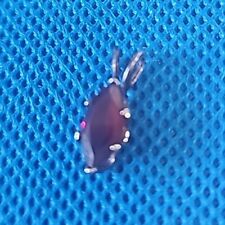 VTG Sterling Silver Red Gemstone Pendant Marquise Cut picture