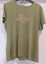 Vintage Life Is Good Green Large Womens T Shirt With Shamrock And Love Graphic picture