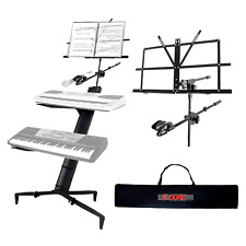 5Core 2-Tier Aluminum Column Keyboard Stand w/Bag, Mic Boom Arm & Sheet Stand picture