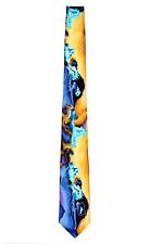 Men's Jerry Garcia Designer Abstract Pattern Necktie -  Yellow and Blue - NWT picture