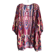 Billabong Women's Kimono Jacket Top Size M/L Paisley Floral Boho Short Sleeve picture