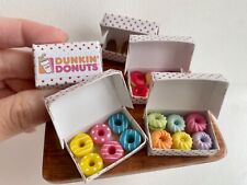 1:12 miniature dollhouse handmade Dunkin’ Donuts cupcake sweet dessert box picture