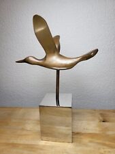 Vintage Bronze Bird Sculpture 9” - Original - Signed Yolanda Lins D'Augsburg picture