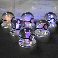 Pokemon 3D Crystal Ball Figure Pokeball Led Light Base Toys Christmas Gift Lamp picture