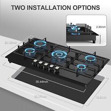 36 In Gas Stove Built-in  5 Burner Gas Cooktop Tempered Glass Gas Hob NG/LPG US picture