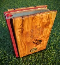 Gorgeous Vintage Jerusalem Hand Carved Olive Wood Bible with Holy Soil picture