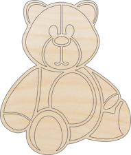 Teddy Bear - Laser Cut Out Unfinished Wood Craft Shape TOY39 picture