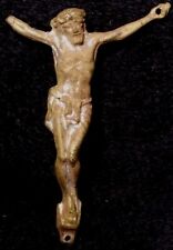Estate Religious Antique Nice Rare Victorian 19th Century Crucifix Bronze Jesus  picture