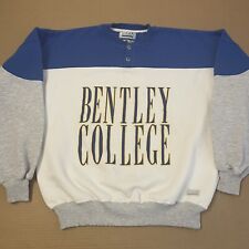 VINTAGE Bentley College Sweatshirt Adult Extra Large Blue White Pullover Mens picture