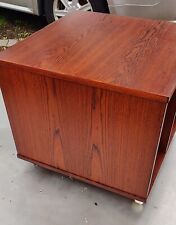 Mid Century Danish Modern ROSEWOOD Rolling VITRE DENMARK Record LP STORAGE CUBE picture
