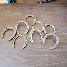 Vintage Used Horse Shoes Metal Mixed Lot Of 8 Some Nails picture