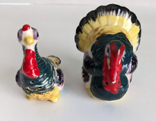 Vintage Turkey Salt and Pepper Shakers Thanksgiving Ceramic AA97 picture