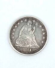 1861-P  Seated Liberty Quarter Dollar 25c 90% US Silver Coin picture