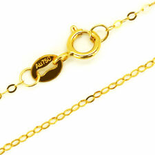 100% Pure 18K Yellow Gold Necklace for Women 18ct Solid Gold ROLO Chain 40/45cm picture