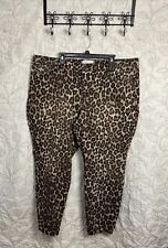 Lane Bryant Women's Size 24 Crop Jeans Leopard Print 5-Pocket Design NEW picture
