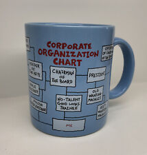 VTG 1986 Hallmark Corporate Organization Chart Fun Mug Blue Funny Gag Gift (35) picture