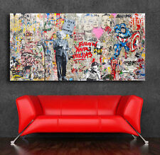 Graffiti art Einstein Mural  42 x 24 Canvas Print Giclee Mr. Brainwash/Banksy  picture