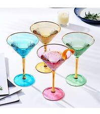 Crystal Martini Glasses Colored, Set Of 4 picture