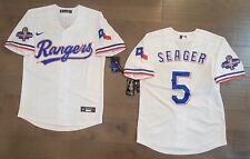 #5 Corey Seager Texas Rangers Stitched 2023 WS Champions Patch White Jersey picture