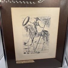 Authentic Vintage 1966 Salvador Dali Etching Don Quixote Signed in Plate w/ COA picture